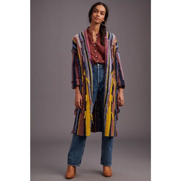 New Anthropologie Pilcro Dreamer Striped Duster Sweater Size Xs/s - Picture 1 of 11